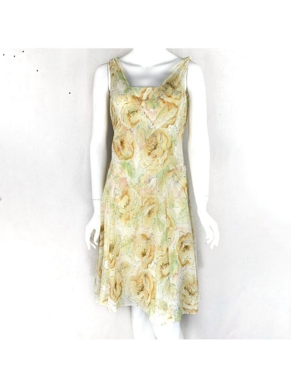 𝅺nwot-2pc Ann Taylor Loft Floral Yellow Flowy Dress